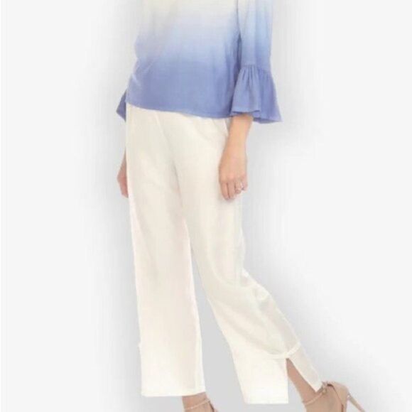 Citron Santa Monica Wide Leg Pants Cream White 3x Lagenlook Coastal - Picture 10 of 11